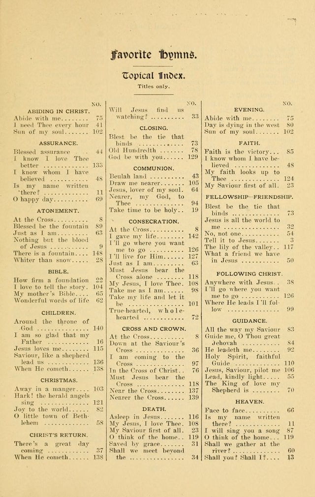 Favorite Hymns: for Sunday Schools, Gospel Services, Young People