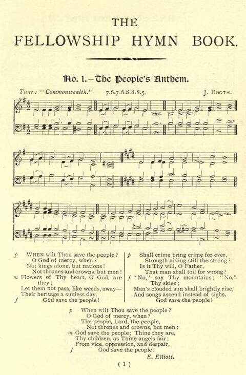The Fellowship Hymn Book page 1