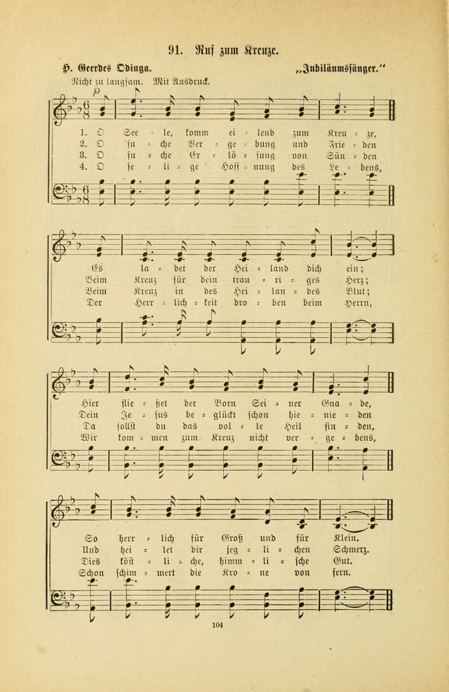 Frohe Lieder und Brüder-Harfe: eine Sammlung von Liedern für Sonntagschulen und Jugendvereine (Spezialle Aufl.) page 104