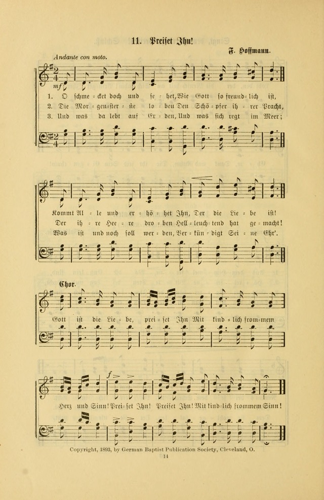 Frohe Lieder und Brüder-Harfe: eine Sammlung von Liedern für Sonntagschulen und Jugendvereine (Spezialle Aufl.) page 14