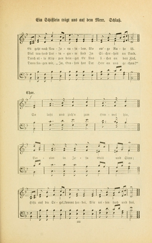Frohe Lieder und Brüder-Harfe: eine Sammlung von Liedern für Sonntagschulen und Jugendvereine (Spezialle Aufl.) page 153