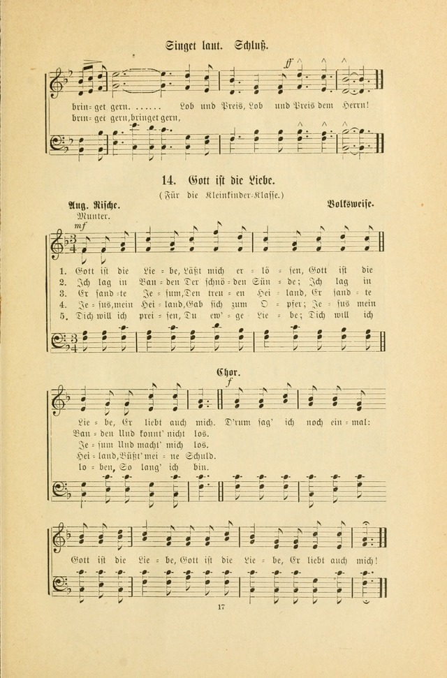 Frohe Lieder und Brüder-Harfe: eine Sammlung von Liedern für Sonntagschulen und Jugendvereine (Spezialle Aufl.) page 17