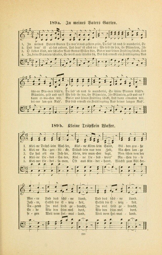 Frohe Lieder und Brüder-Harfe: eine Sammlung von Liedern für Sonntagschulen und Jugendvereine (Spezialle Aufl.) page 219