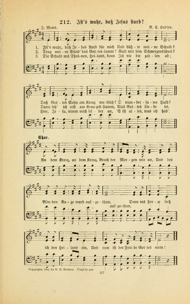 Frohe Lieder und Brüder-Harfe: eine Sammlung von Liedern für Sonntagschulen und Jugendvereine (Spezialle Aufl.) page 237