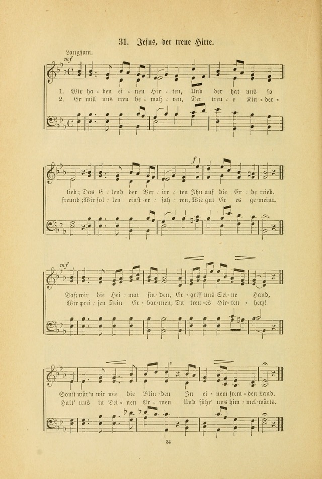 Frohe Lieder und Brüder-Harfe: eine Sammlung von Liedern für Sonntagschulen und Jugendvereine (Spezialle Aufl.) page 34