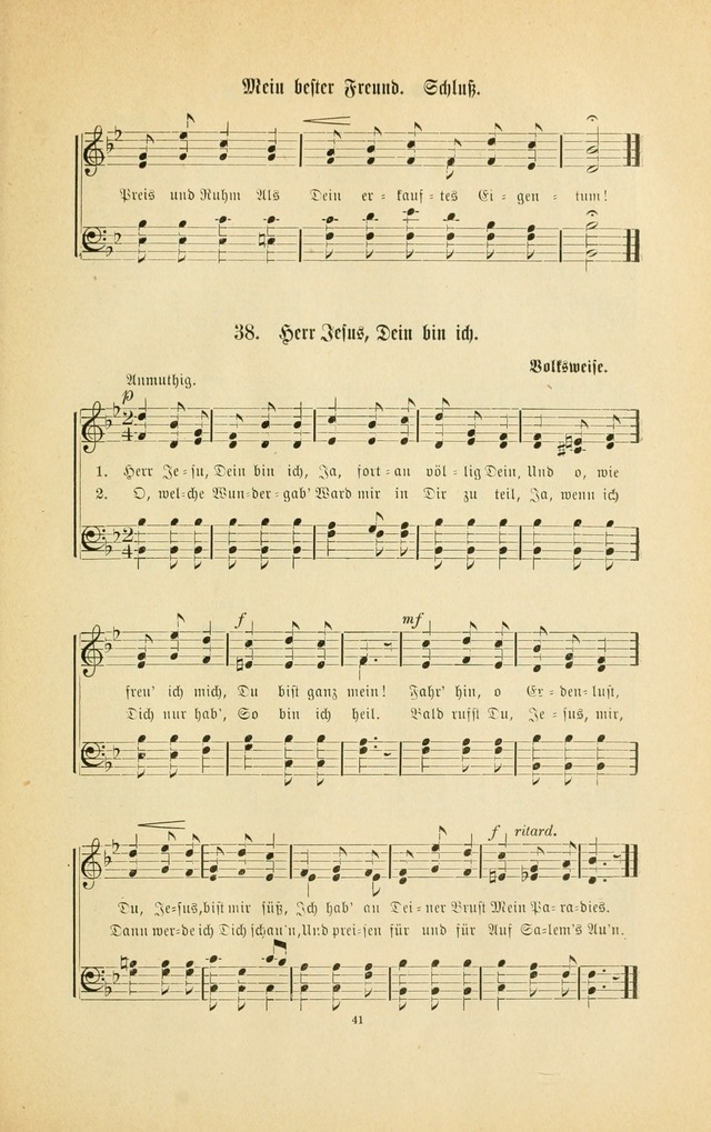 Frohe Lieder und Brüder-Harfe: eine Sammlung von Liedern für Sonntagschulen und Jugendvereine (Spezialle Aufl.) page 41