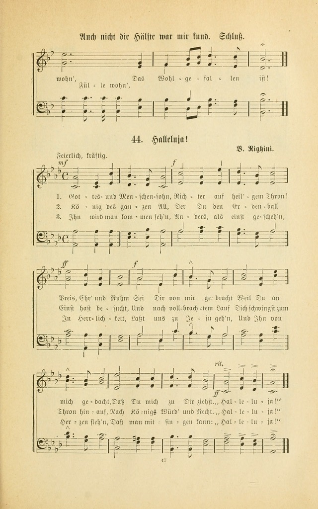 Frohe Lieder und Brüder-Harfe: eine Sammlung von Liedern für Sonntagschulen und Jugendvereine (Spezialle Aufl.) page 47