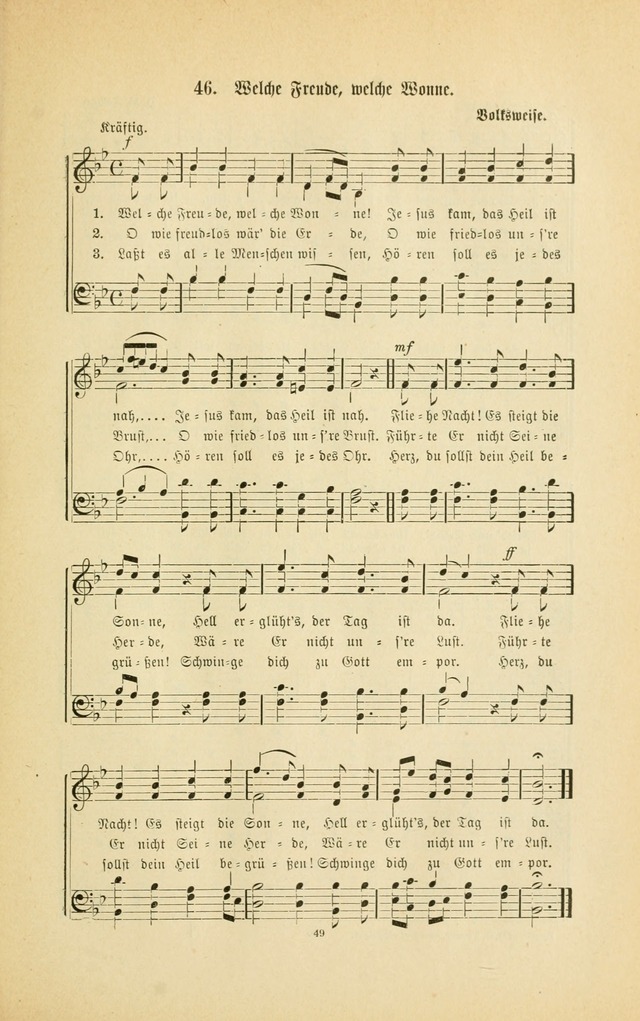 Frohe Lieder und Brüder-Harfe: eine Sammlung von Liedern für Sonntagschulen und Jugendvereine (Spezialle Aufl.) page 49