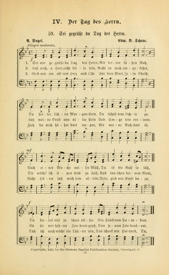 Frohe Lieder und Brüder-Harfe: eine Sammlung von Liedern für Sonntagschulen und Jugendvereine (Spezialle Aufl.) page 63