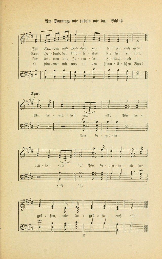 Frohe Lieder und Brüder-Harfe: eine Sammlung von Liedern für Sonntagschulen und Jugendvereine (Spezialle Aufl.) page 77