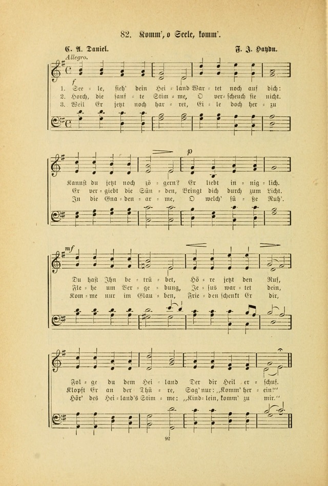 Frohe Lieder und Brüder-Harfe: eine Sammlung von Liedern für Sonntagschulen und Jugendvereine (Spezialle Aufl.) page 92