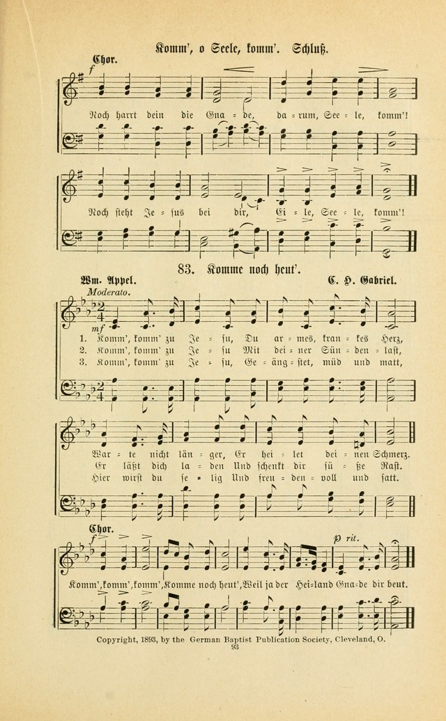 Frohe Lieder und Brüder-Harfe: eine Sammlung von Liedern für Sonntagschulen und Jugendvereine (Spezialle Aufl.) page 93