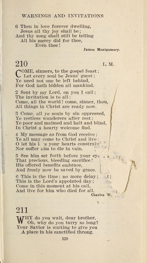 Free Methodist Hymnal page 129