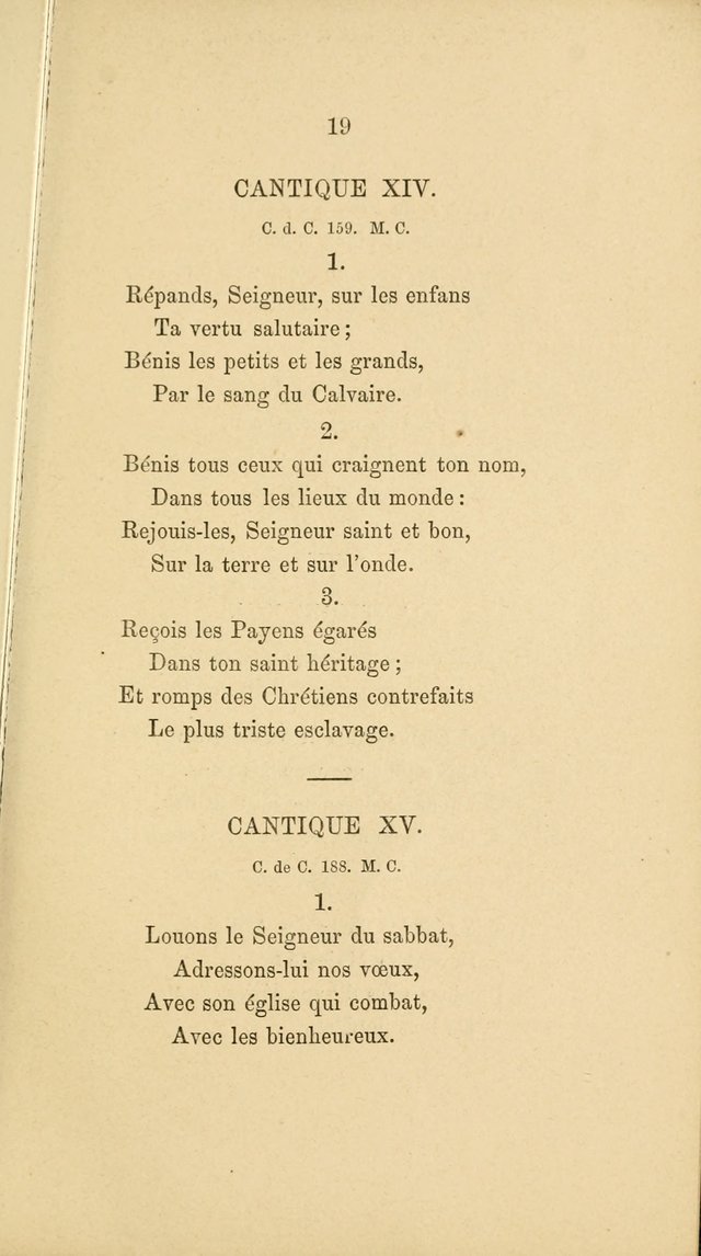 A Few Specimens of Psalms, Hymns and Spiritual Songs: which are deemed suitable for French schools and congregations in America page 19