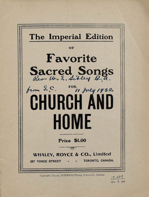 Favorite Sacred Songs for Church and Home page ii