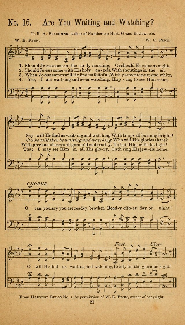The Gospel Awakening: a collection of original and selected "hymns and spiritual songs" for the use in gospel meetings everywhere page 21