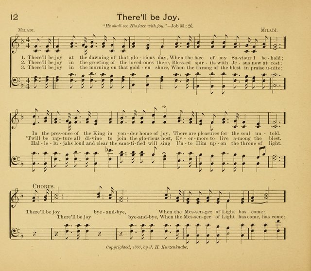 Gates Ajar: a collection of hymns and tunes for use in Sunday schools, praise and prayer meetings page 12