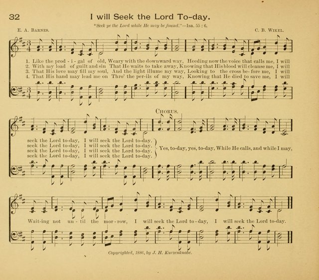 Gates Ajar: a collection of hymns and tunes for use in Sunday schools, praise and prayer meetings page 32