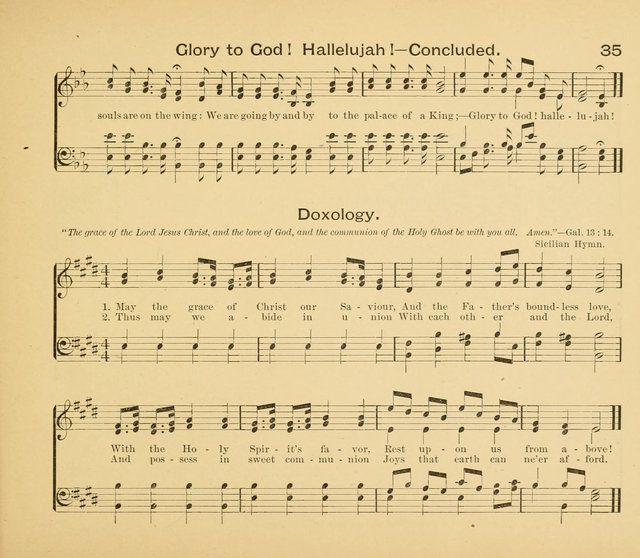 Gates Ajar: a collection of hymns and tunes for use in Sunday schools, praise and prayer meetings page 35
