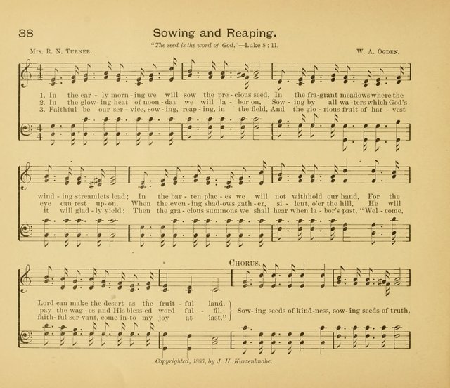 Gates Ajar: a collection of hymns and tunes for use in Sunday schools, praise and prayer meetings page 38