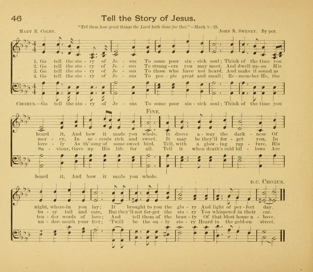 Gates Ajar: a collection of hymns and tunes for use in Sunday schools, praise and prayer meetings page 46