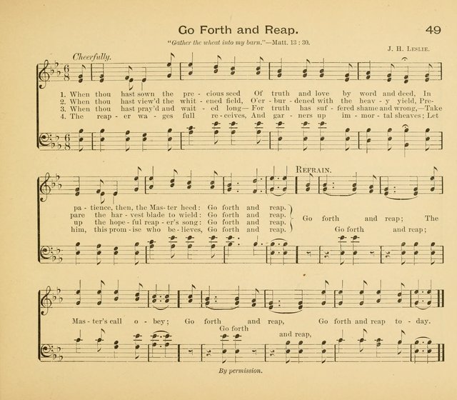Gates Ajar: a collection of hymns and tunes for use in Sunday schools, praise and prayer meetings page 49
