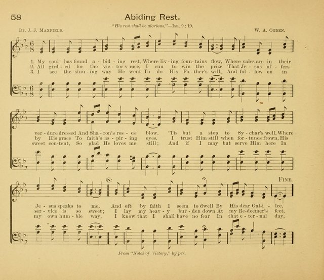 Gates Ajar: a collection of hymns and tunes for use in Sunday schools, praise and prayer meetings page 58