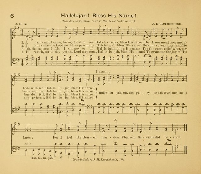 Gates Ajar: a collection of hymns and tunes for use in Sunday schools, praise and prayer meetings page 6