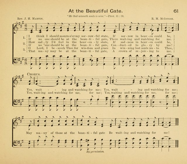 Gates Ajar: a collection of hymns and tunes for use in Sunday schools, praise and prayer meetings page 61