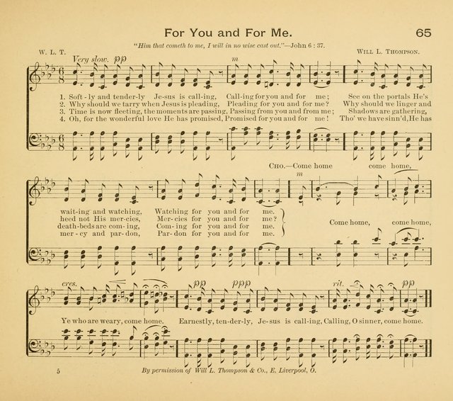 Gates Ajar: a collection of hymns and tunes for use in Sunday schools, praise and prayer meetings page 65