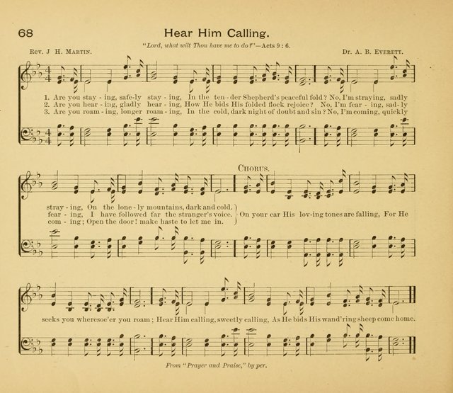 Gates Ajar: a collection of hymns and tunes for use in Sunday schools, praise and prayer meetings page 68