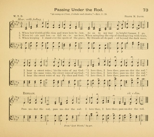 Gates Ajar: a collection of hymns and tunes for use in Sunday schools, praise and prayer meetings page 73