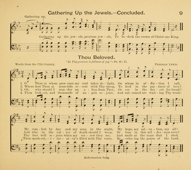 Gates Ajar: a collection of hymns and tunes for use in Sunday schools, praise and prayer meetings page 9