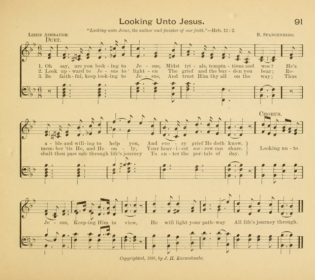 Gates Ajar: a collection of hymns and tunes for use in Sunday schools, praise and prayer meetings page 91