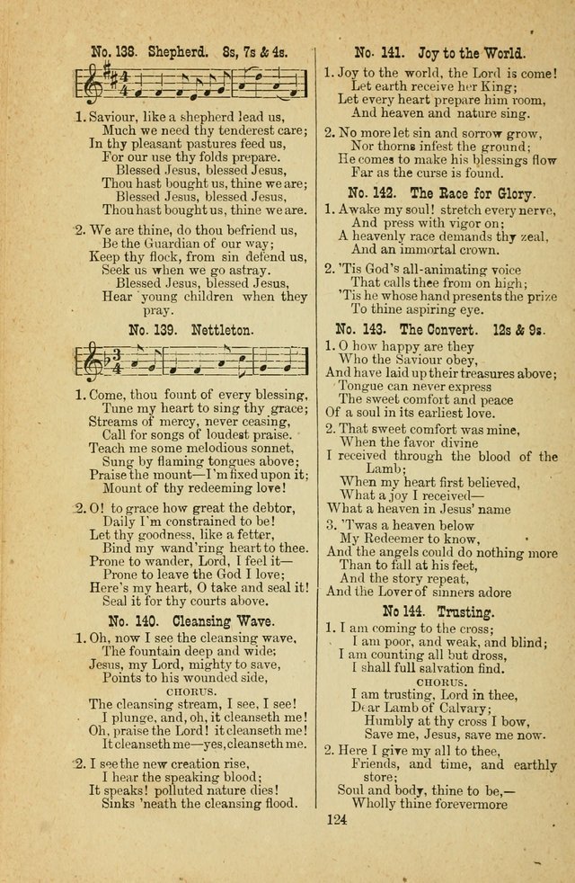 Gospel Bells: a collection of new and popular songs for the use of Sabbath schools and gospel meetings page 124