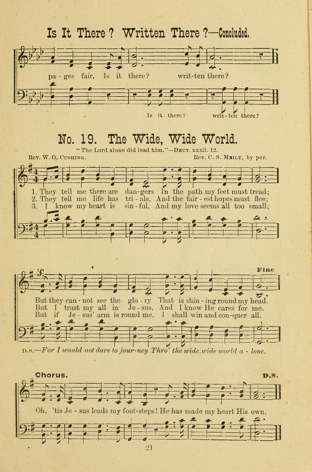 Gospel Bells: a collection of new and popular songs for the use of Sabbath schools and gospel meetings page 21