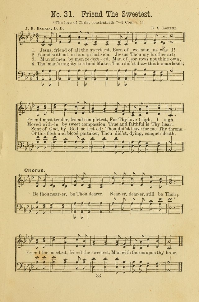 Gospel Bells: a collection of new and popular songs for the use of Sabbath schools and gospel meetings page 33