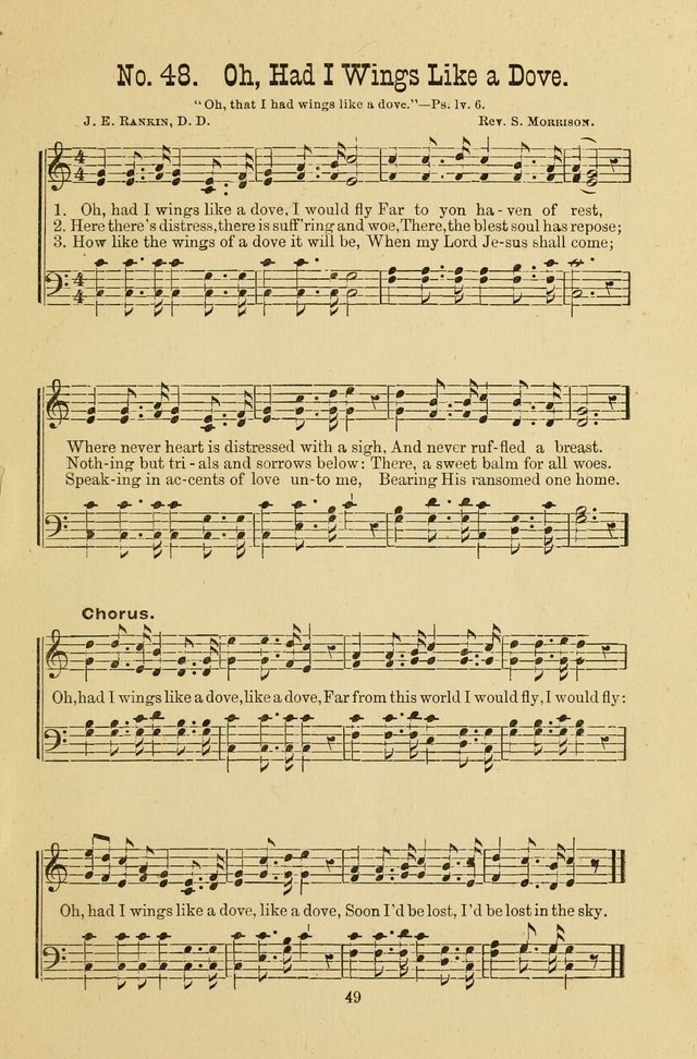 Gospel Bells: a collection of new and popular songs for the use of Sabbath schools and gospel meetings page 49