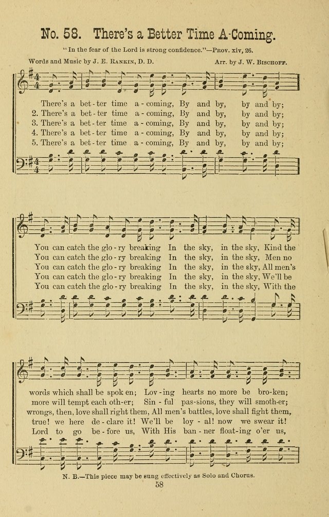 Gospel Bells: a collection of new and popular songs for the use of Sabbath schools and gospel meetings page 58