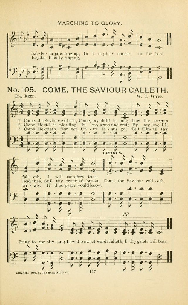 Glory Bells: a collection of new hymns and new music for Sunday-schools, gospel meetings, revivals, Christian Endeavor societies, Epworth Leagues, etc.  page 115