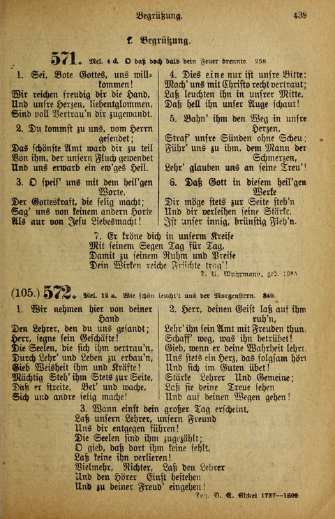 Gesangbuch der Bischöflichen Methodisten-Kirche: in Deutschalnd und der Schweiz page 439