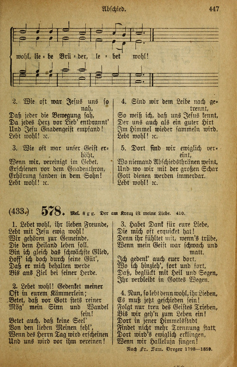 Gesangbuch der Bischöflichen Methodisten-Kirche: in Deutschalnd und der Schweiz page 447
