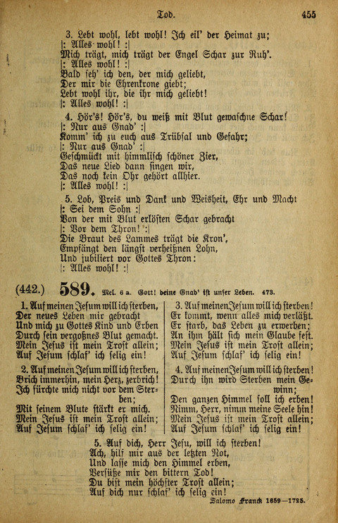 Gesangbuch der Bischöflichen Methodisten-Kirche: in Deutschalnd und der Schweiz page 455