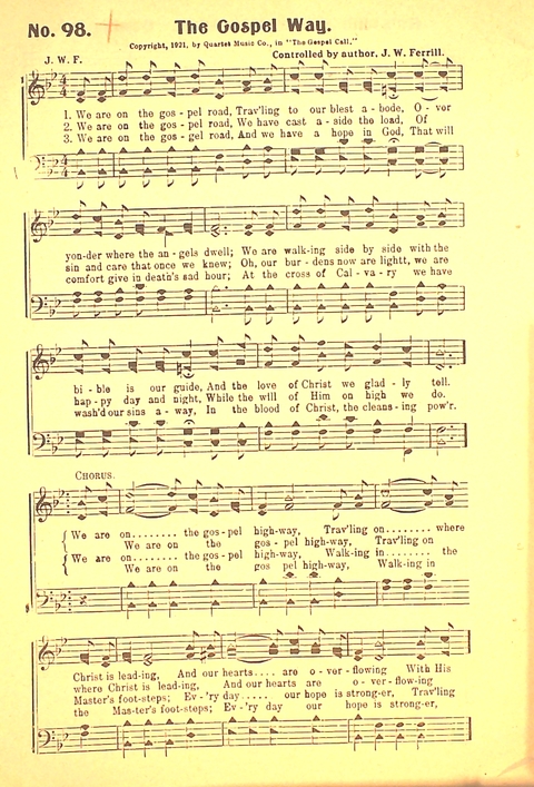The Gospel Call: a book of revival songs page 100