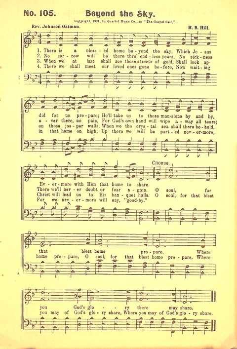 The Gospel Call: a book of revival songs page 107