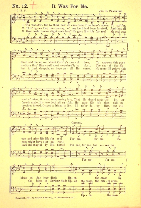 The Gospel Call: a book of revival songs page 12