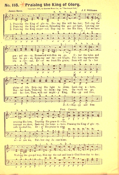 The Gospel Call: a book of revival songs page 120