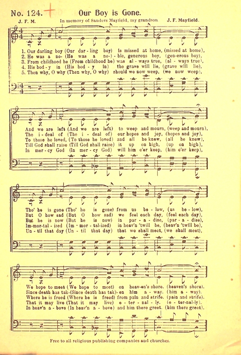 The Gospel Call: a book of revival songs page 126