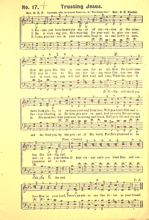 The Gospel Call: a book of revival songs page 17