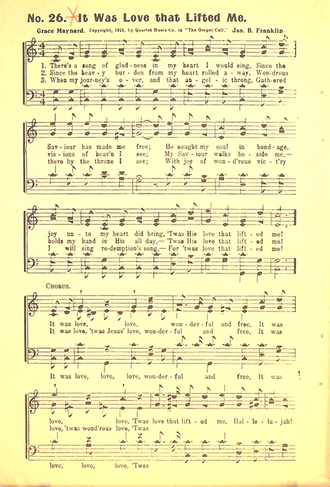 The Gospel Call: a book of revival songs page 26